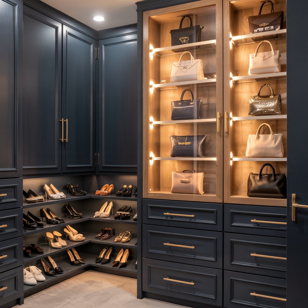 Boutique-Style Handbag and Shoe Display Systems for Las Vegas Luxury Estates
